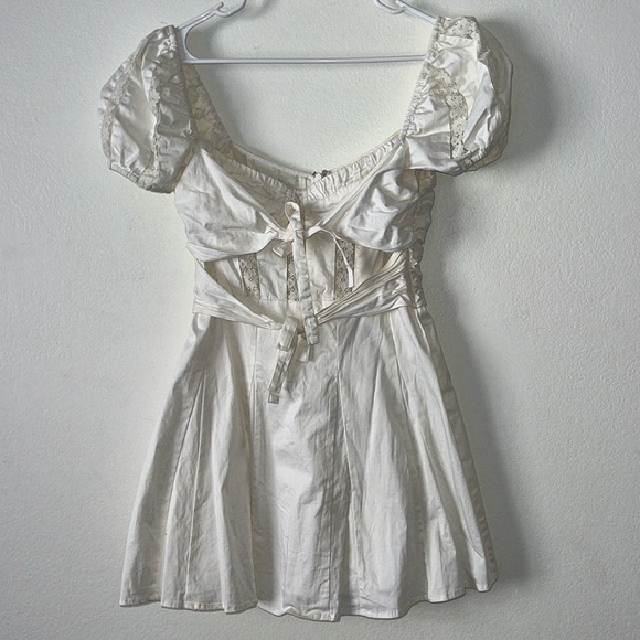 For Love and Lemons X Revolve Chantelle White Mini Lace Dress Size Medium - Picture 2 of 11